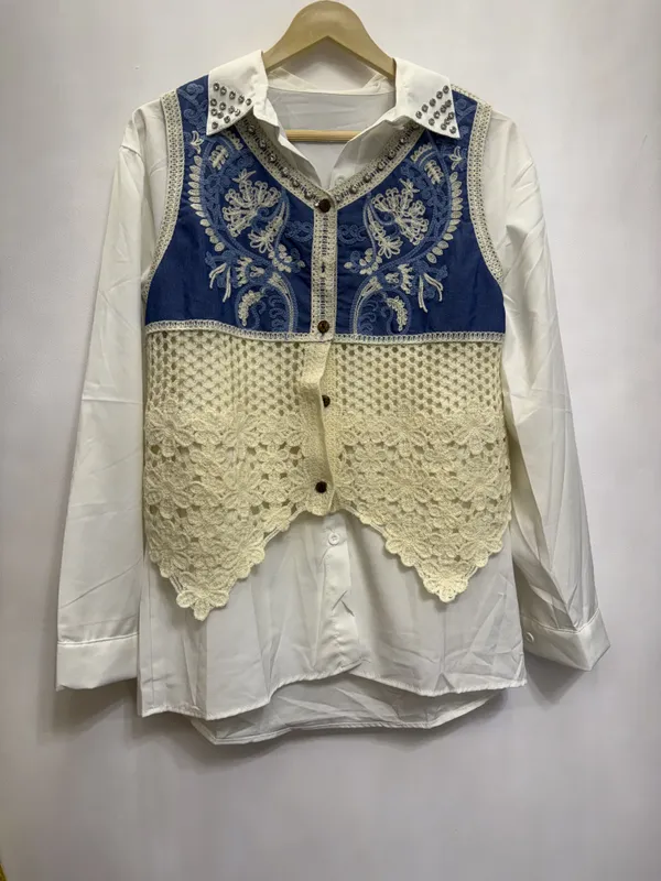 White_Embroidered_Lace_Overlay_Shirt_for_Women