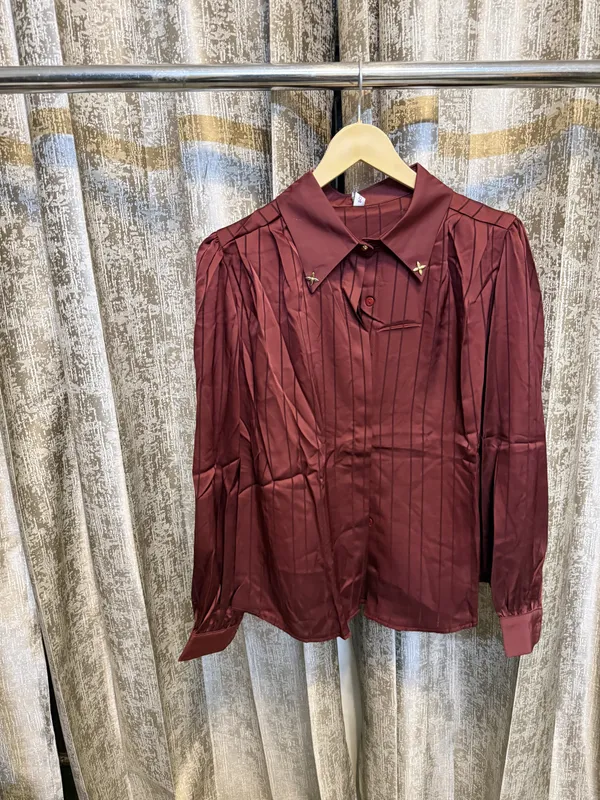 Maroon_Satin_Striped_Full_Sleeve_Shirt_for_Women