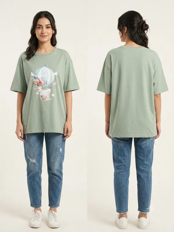 Green_Relaxed_Fit_Graphic_T-Shirt_for_Women