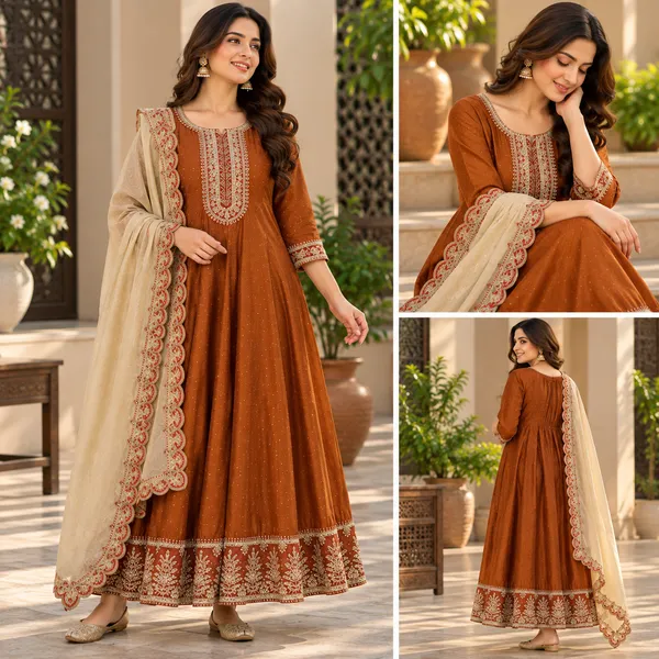 Brown_Embroidered_Straight_Kurta_Set_With_Dupatta_For_Women