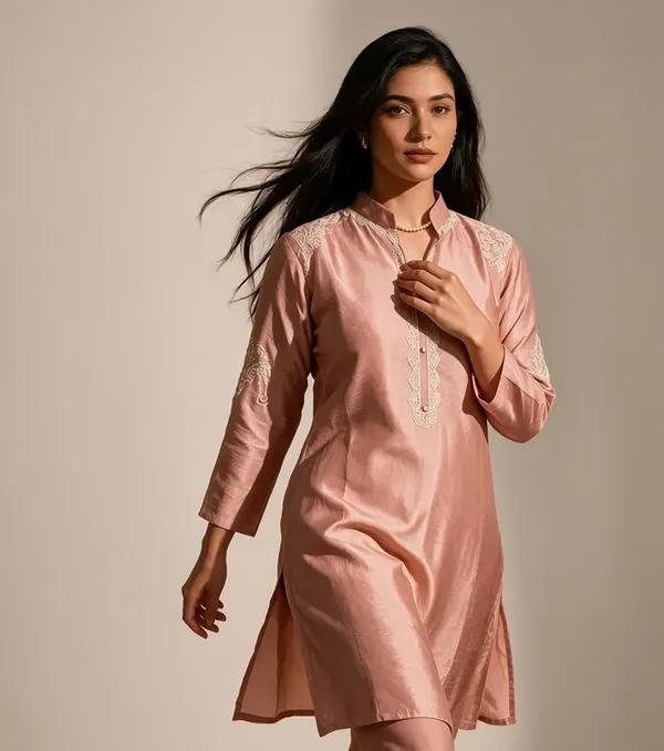 Peach_Dupion_Silk_Straight_Embroidered_Kurta_Set_For_Women