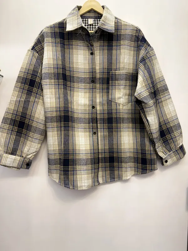 Multicolor_Plaid_Button_Down_Shirt_for_WoMen