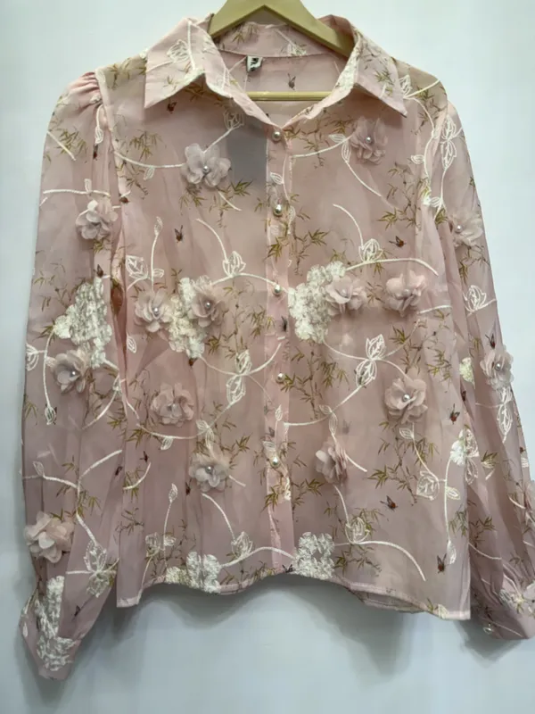 Pink_Organza_Floral_Shirt_for_Women