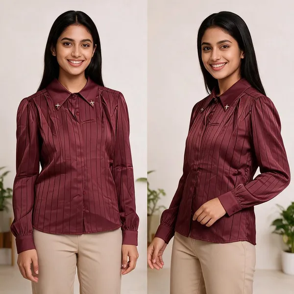 Maroon_Satin_Striped_Full_Sleeve_Shirt_For_Women