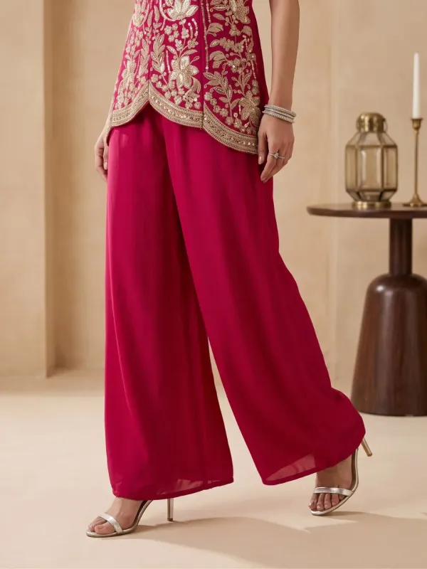 Magenta_Gota_&_Thread_Embroidered_Peplum_Set_with_Palazzo