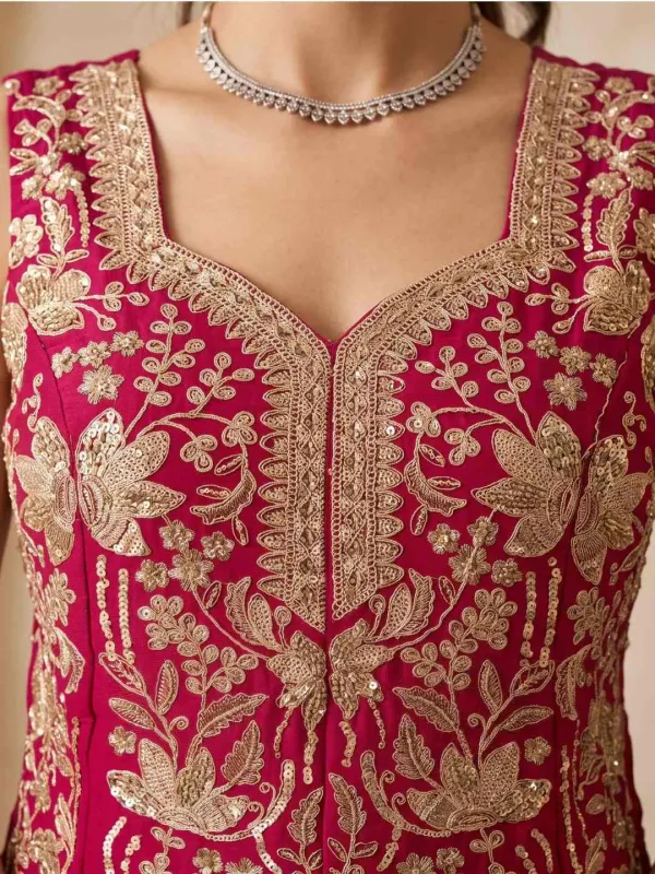 Magenta_Gota_&_Thread_Embroidered_Peplum_Set_with_Palazzo