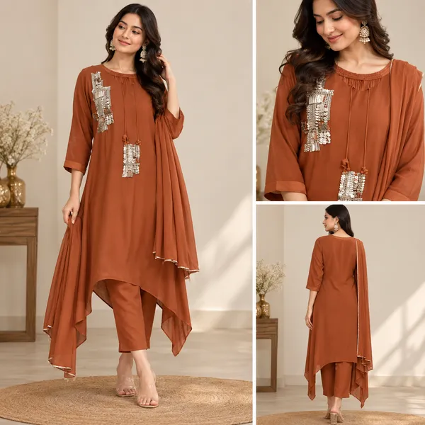 Rust_Embellished_Asymmetric_Dress_for_Women