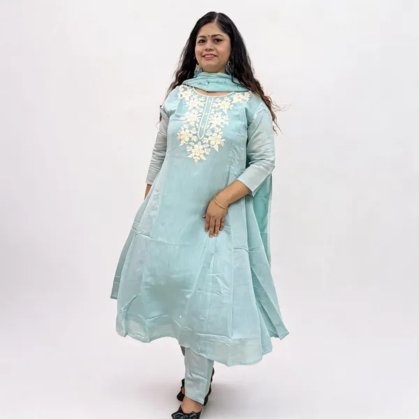 Light_Blue_Cotton-Poly_Straight_Embroidered_Kurta_Set_For_Women