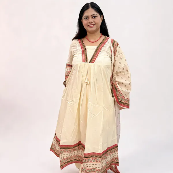 Cream_Pure_Cotton_A-Line_Printed_Ethnic_Dress_For_Women