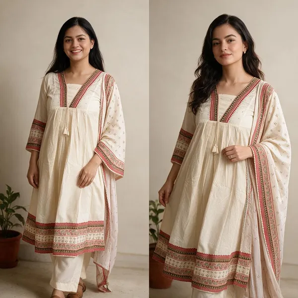 Cotton_Voil_Cream_A-Line_Kurta_Set_For_Women