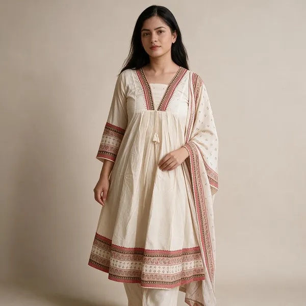 Cotton_Voil_Cream_A-Line_Kurta_Set_For_Women