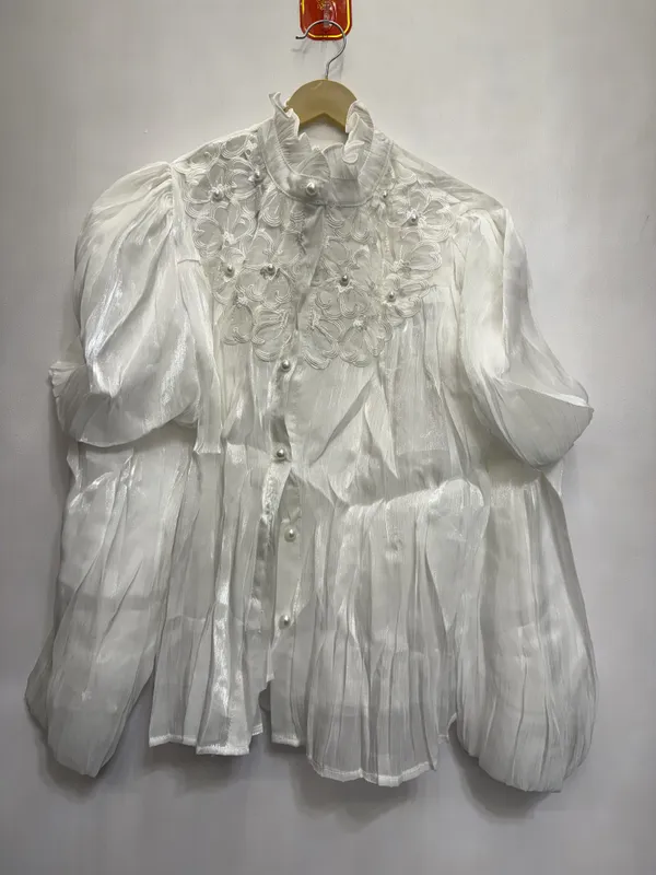 White_Satin_Embroidered_Puff_Sleeve_Top_for_Women