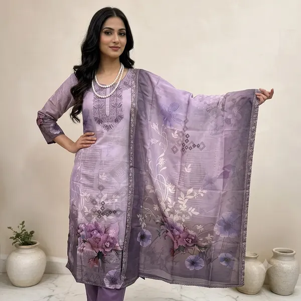 Lavender_Organza_Silk_Printed_Straight_Kurta_Set_For_Women