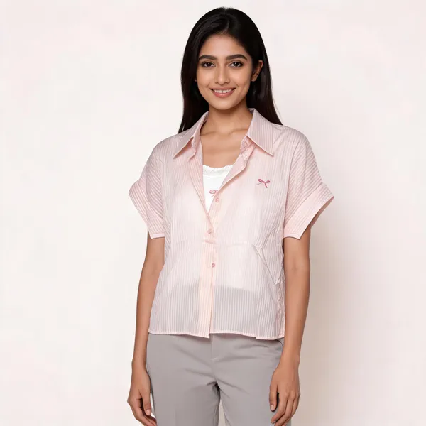 Peach_Rayon_Striped_Relaxed_Fit_Shirt_For_Women