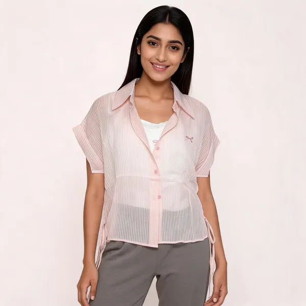 Peach_Rayon_Striped_Relaxed_Fit_Shirt_For_Women