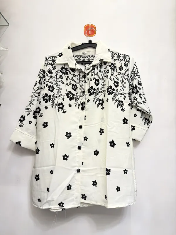 White_Floral_Print_Regular_Fit_Shirt_for_Women