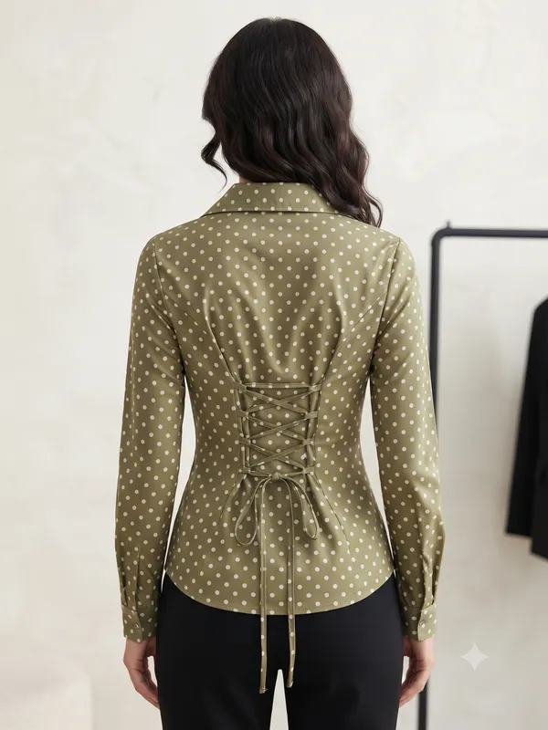 Vintage_Chic_Lace-Up_Back_Shirt_in_Olive