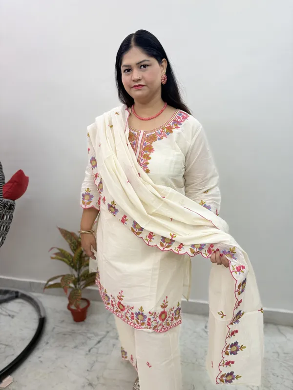 Cream_Floral_Embroidered_Salwar_Suit_Set_for_Women