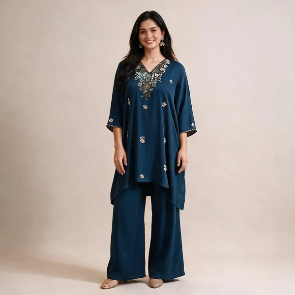 Navy_Blue_Viscose_Silk_Embroidered_Kurta_Set_For_Women