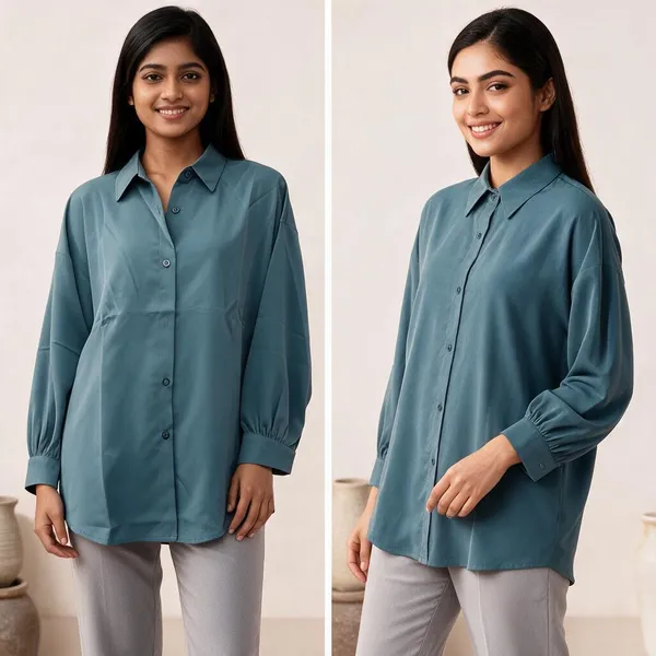 Blue_Grey_Crepe_Formal__Relaxed_Fit_Shirt_For_Women