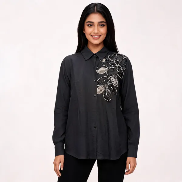 Black_Cotton_Relaxed_Embellished_Shirt_For_Women