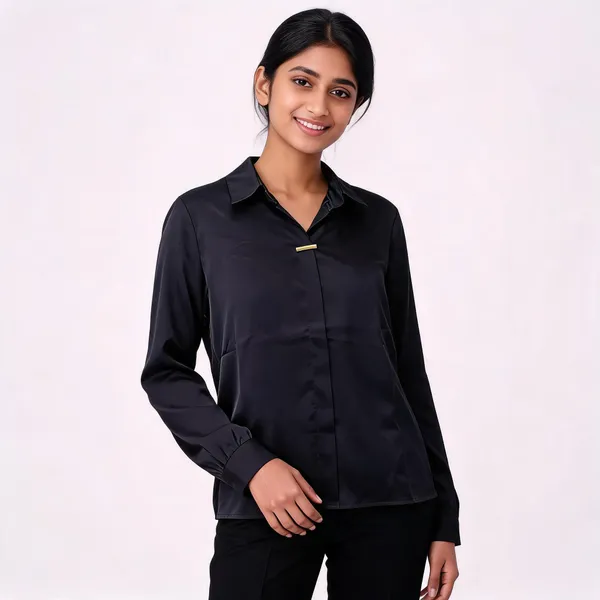Black_Rayon_Relaxed_Fit_Collared_Shirt_For_Women