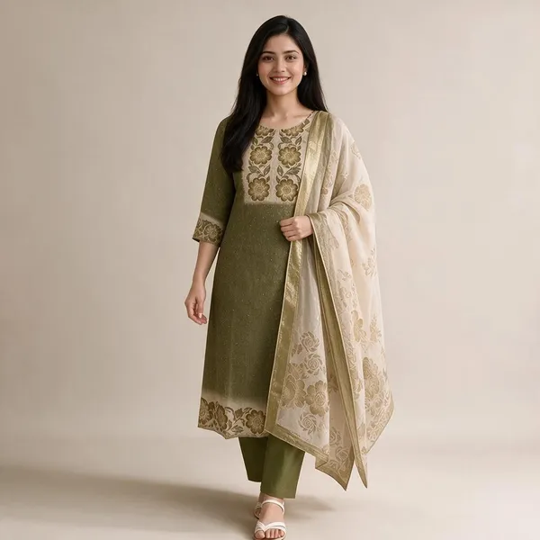 Olive_Chanderi_Straight_Embroidered_Suit_Set_For_Women
