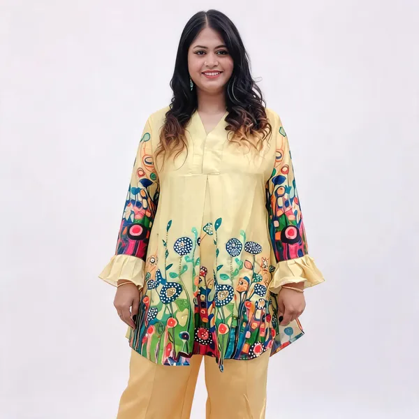 Yellow_Cotton-Poly_Straight_Printed_Kurta_Set_For_Women
