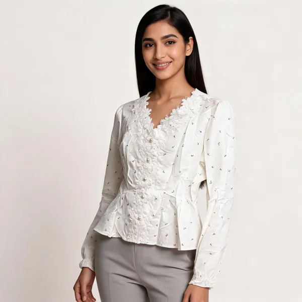 White_Cotton_Peplum_Floral_Embroidered_Top_For_Women