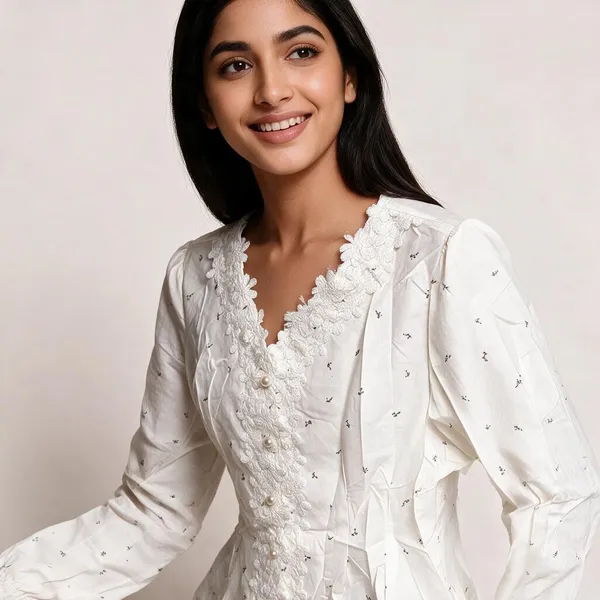 White_Cotton_Peplum_Floral_Embroidered_Top_For_Women