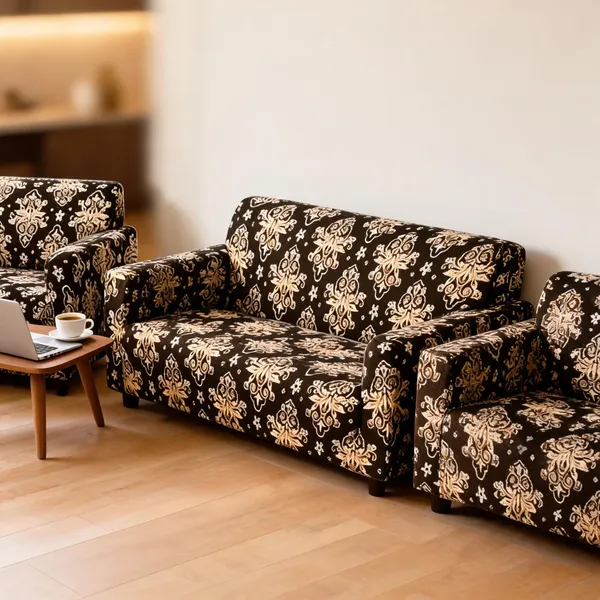 Fabric_Traditional_Floral_Print_Brown_Sofa_Set