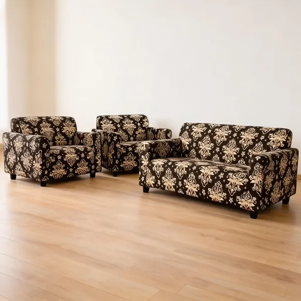 Fabric_Traditional_Floral_Print_Brown_Sofa_Set