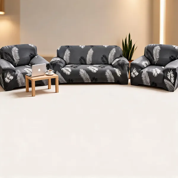 Grey_Feather_Print_Sofa_Cover_Set