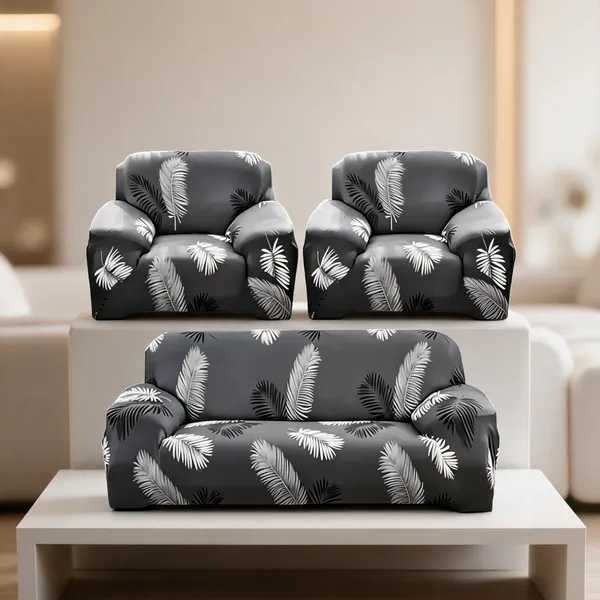 Grey_Feather_Print_Sofa_Cover_Set