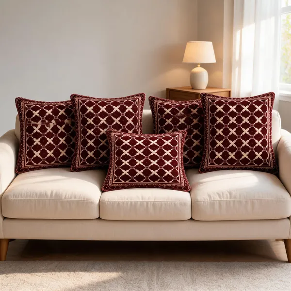 Maroon_Geometric_Pattern_Cushion_Covers_Set_Of_5