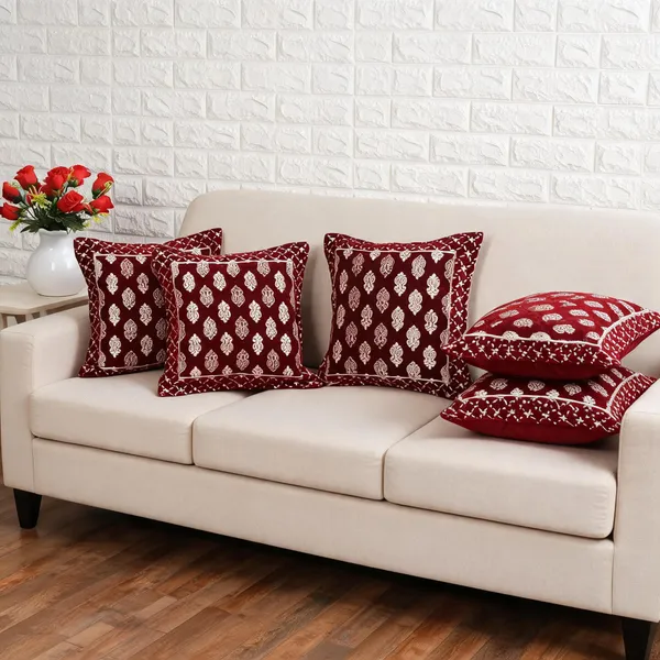 Maroon_Traditional_Floral_Print_Cushion_Covers