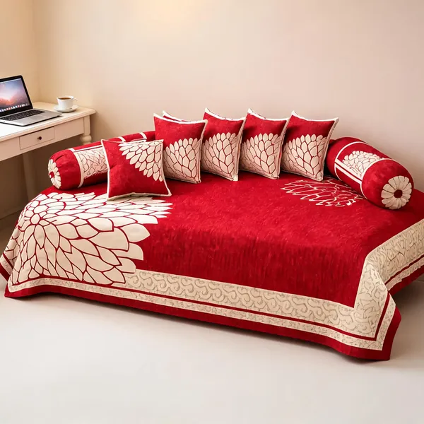 Red_Floral_Print_Bedspread_Set