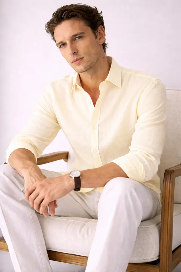 Linen_Blend_Light_Yellow_Shirt