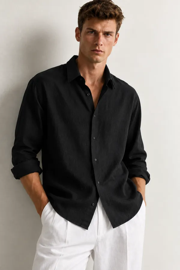 Regular_Fit_Black_Linen_Blend_Shirt