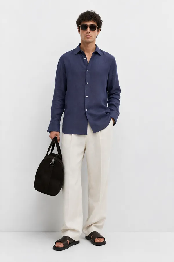 Navy_Blue_100_Linen_Relaxed_Fit_Shirt