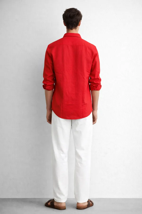 Red_Linen_Blend_Shirt