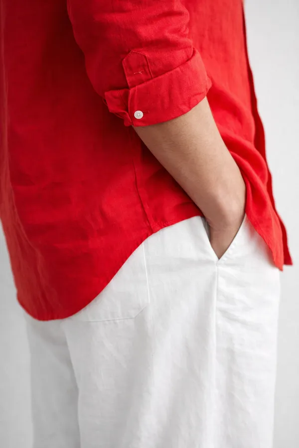 Red_Linen_Blend_Shirt