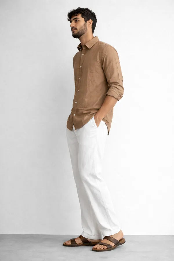 Camel_Linen_Blend_Shirt