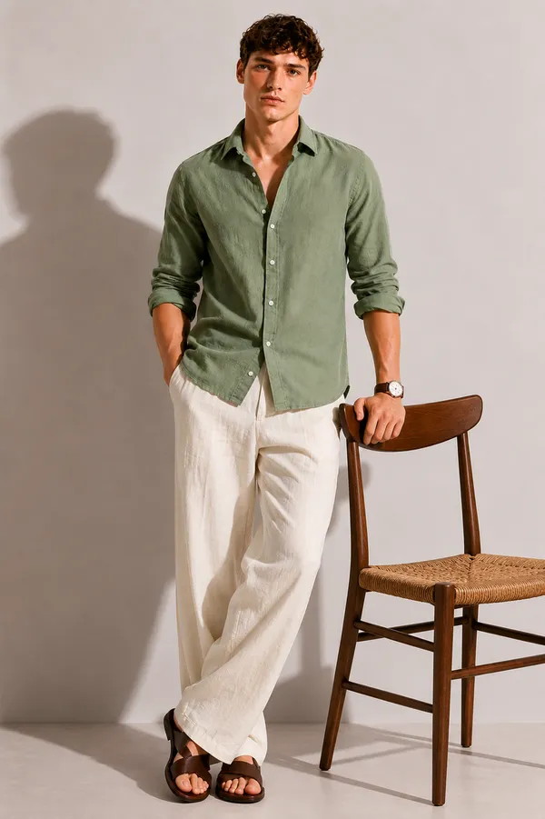 Frozen_Green_Linen_Blend_Shirt