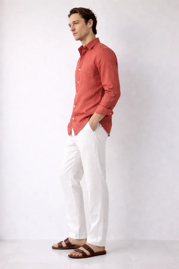 Clay_Red_Linen_Blend_Shirt