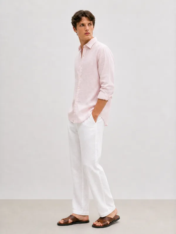 100_Pure_Linen_Light_Pink_Shirt