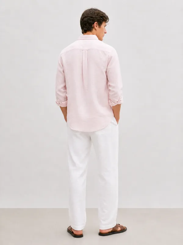 100_Pure_Linen_Light_Pink_Shirt