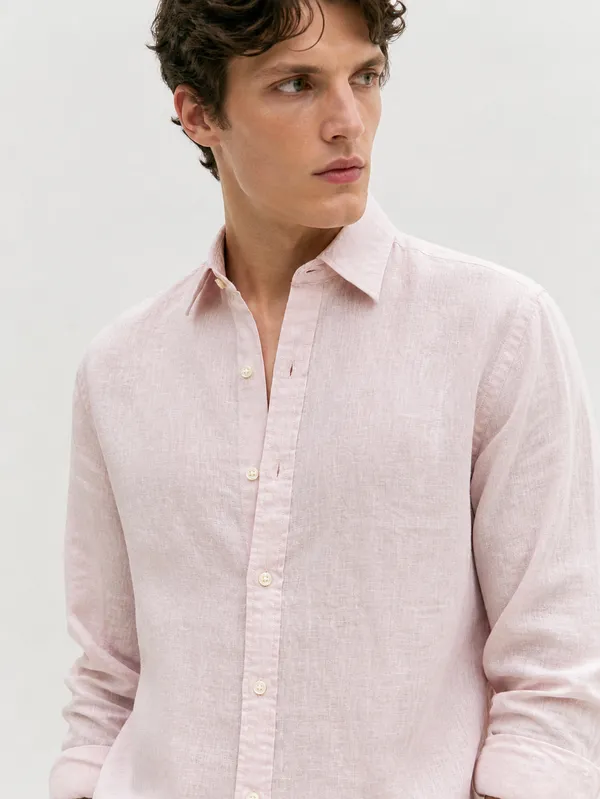 100_Pure_Linen_Light_Pink_Shirt