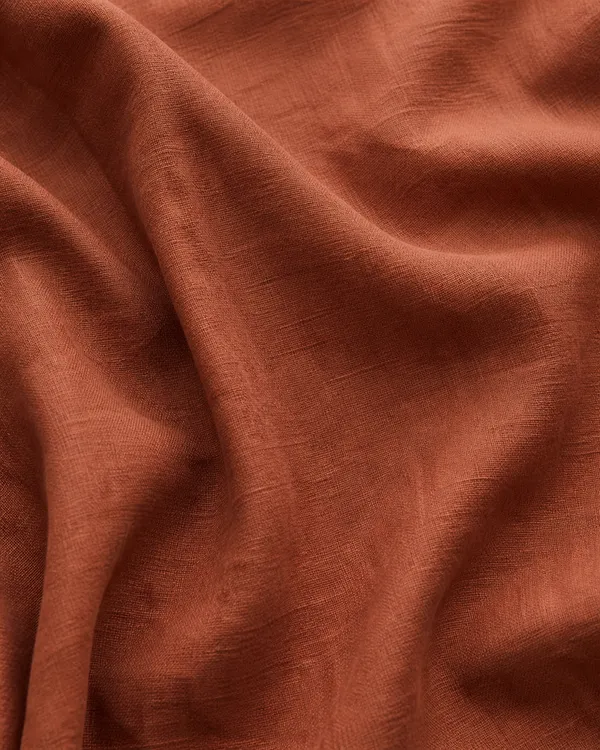 100_Pure_Linen_Brick_Brown_Shirt