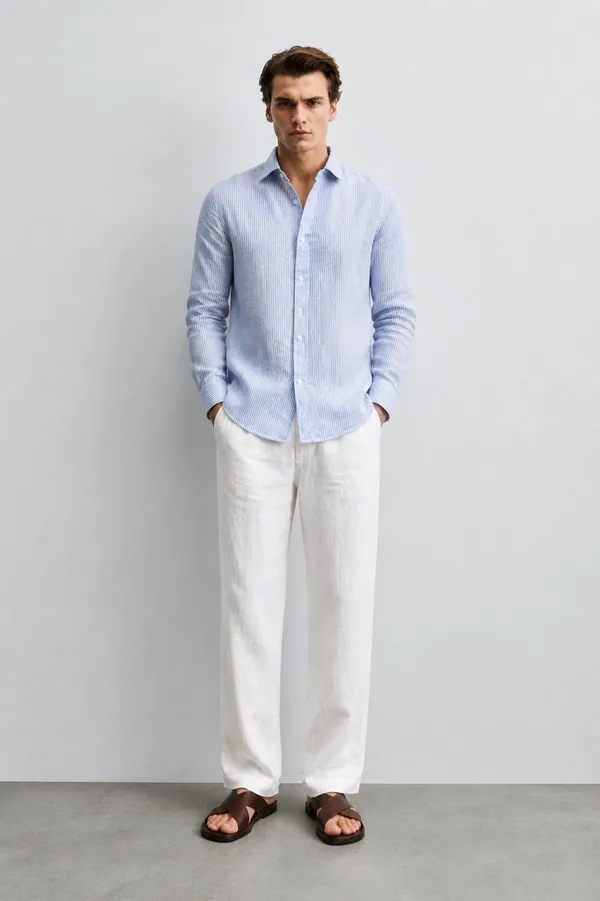100_Pure_Linen_Blue_Stripe_Shirt